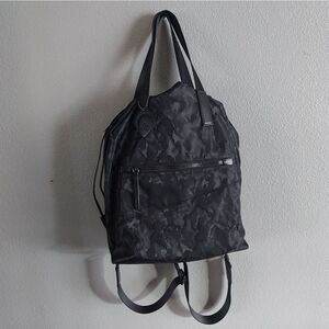 ZYIA Black Camo Convertible Backpack/Tote Cinch Bag